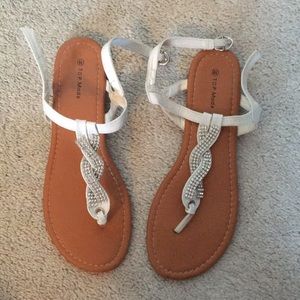 White embellished sandals